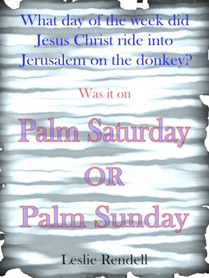 cover image of Palm Saturday
